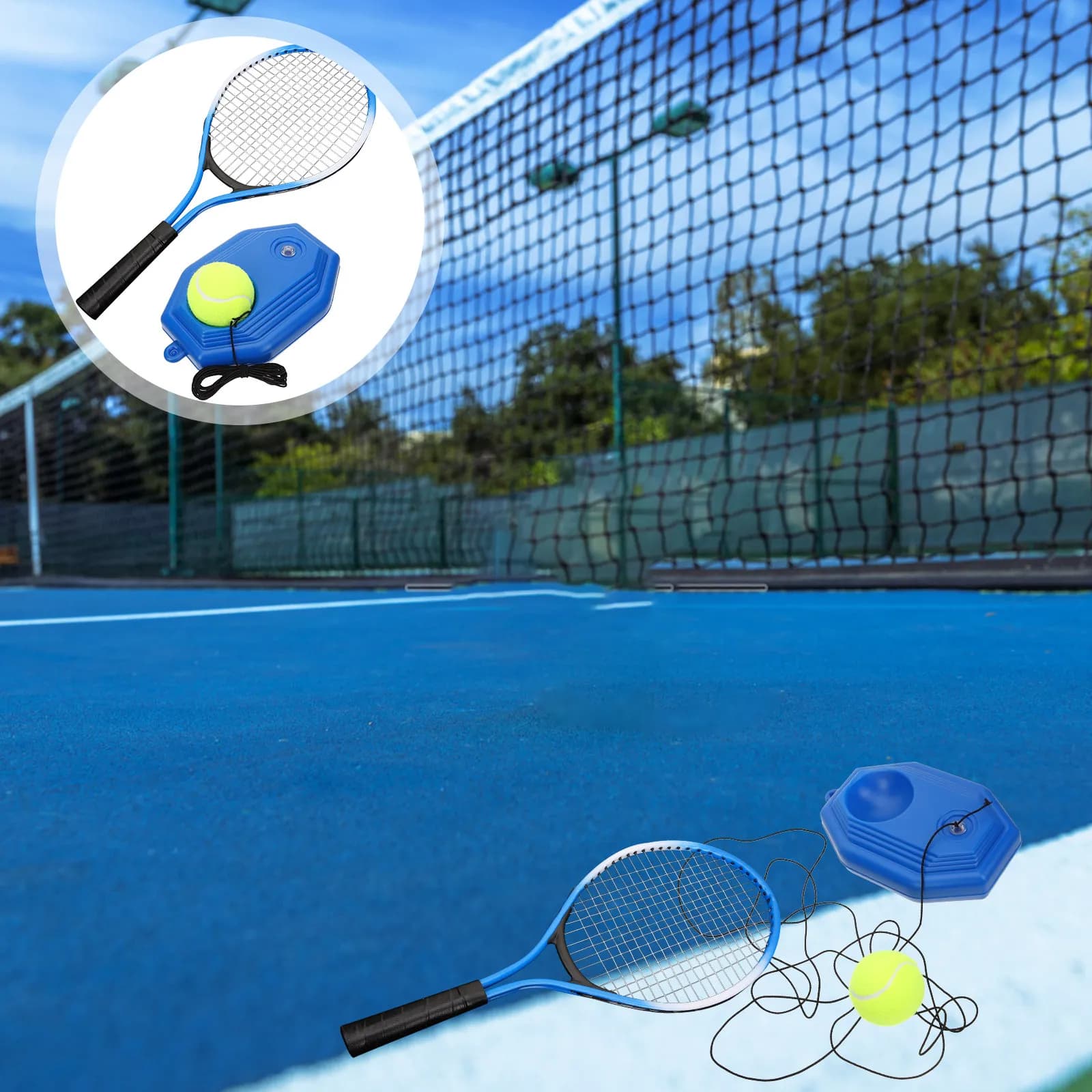 Trainer Racquet Ball 1 Base Trainer Rebound Ball With String Tennis Rebounder Durable Tennis Practice Equipment Portable Fun