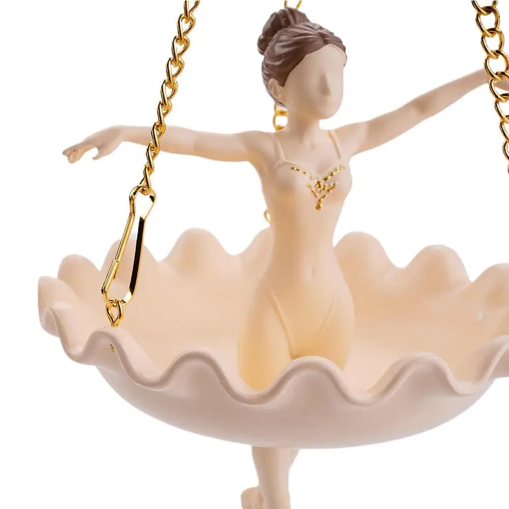 Resin Ballet Dancer Hanging Planter Elegant Ballerina Figure Hand Carved Fairy Flower Pot Whimsical UV Resistant