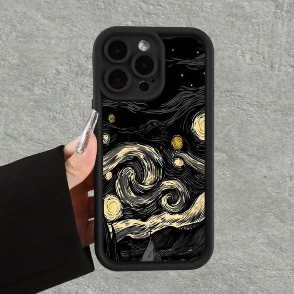 Van Gogh Art Pattern Case For IPhone 16 15 14 Pro Max 13 12 11 XS Plus Shockproof Drop Protection Rugged Durable Silicone Cover,