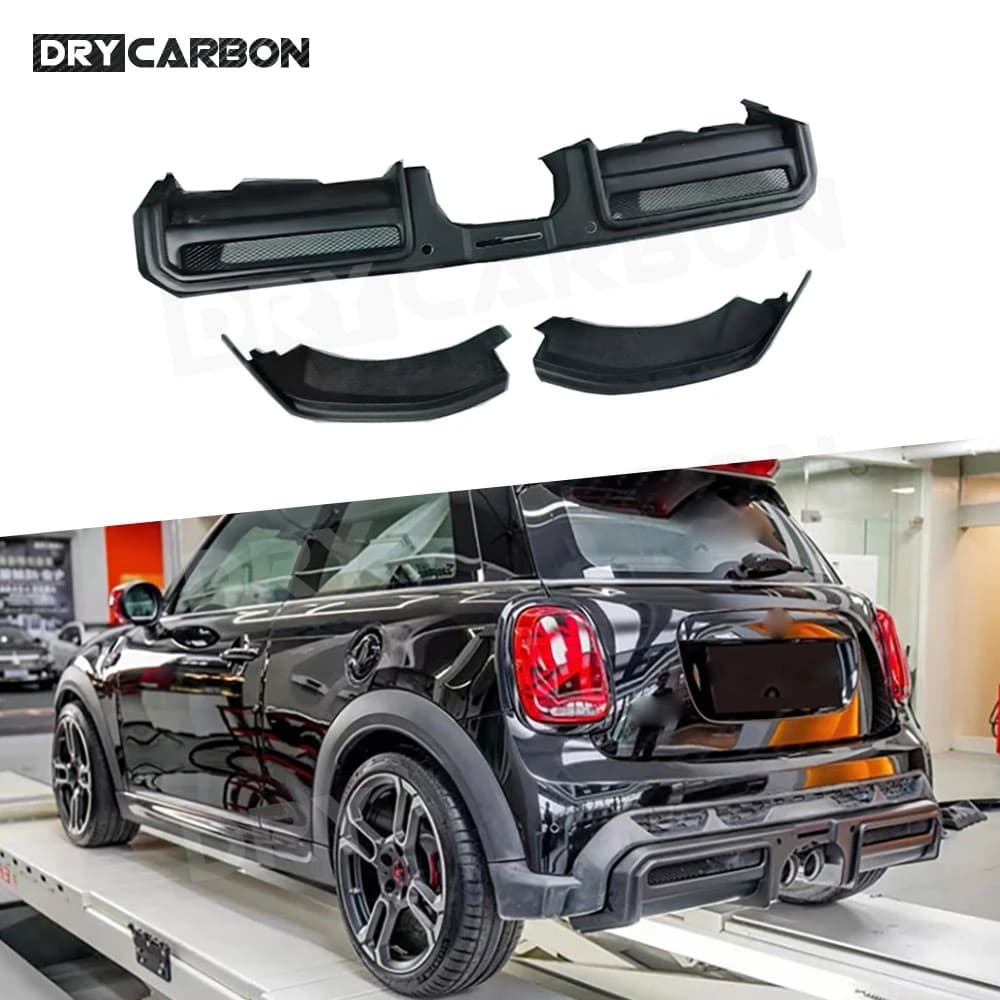 Carbon Fiber Rear Diffuser Side Splitters Rear Bumper Diffuser Lip Spoiler For BMW MINI Cooper JCW F56 F57 2022-2024 FRP