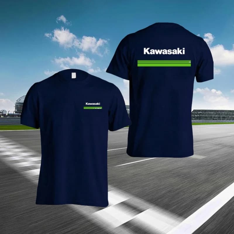 Men's T-shirt with motorcycle logo Kawasaki Women's Summer T-shirt with short sleeves 100% pure cotton 2025 New casual pair top