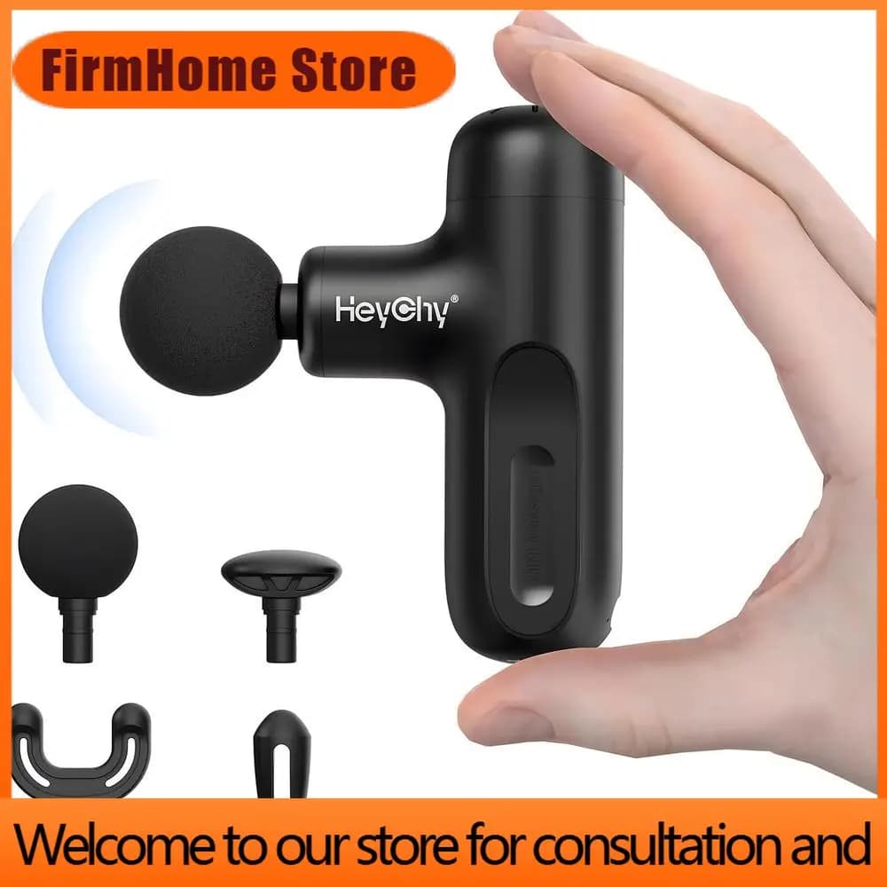 FirmHome StorePortable Deep Tissue Massager Gun With 4 Speeds, Ideal For Travel, Quiet Operation, Suitable For Men & Women, Blac