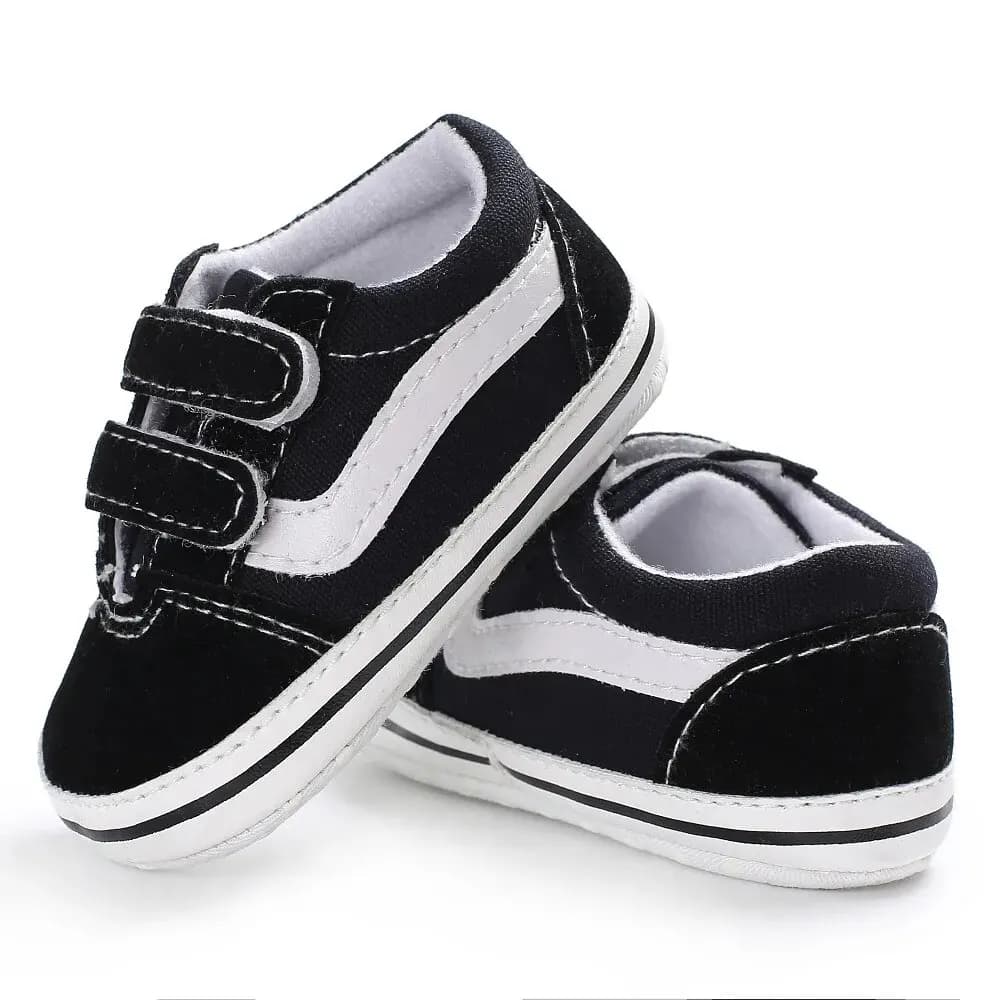 Meckior Sneakers in tela per bambini strisce classiche scarpe Casual per neonato scarpe antiscivolo morbide per primi camminatori scarpe Unisex per neonati