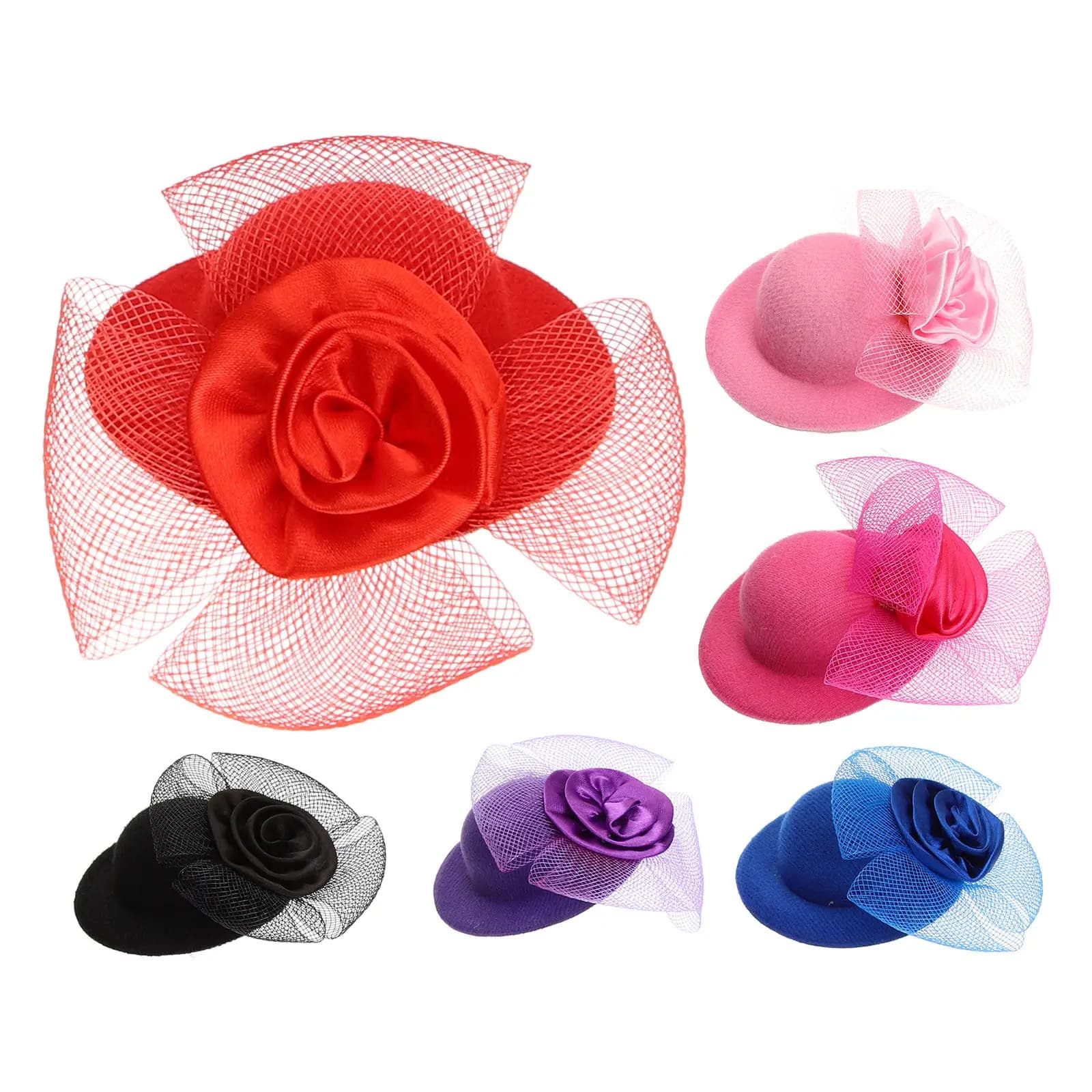 6 Pezzi Mini Cappelli Fascinator per Ragazze, per Feste del Tè, Artigianato e Giocattoli Fantasia