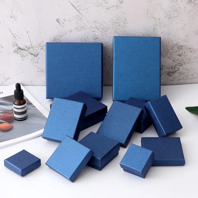1 pz Royal Blue Paper confezione regalo gioielli collana bracciali orecchino scatole regalo confezione regalo multi formato gioielli fatti a mano regalo fai da te