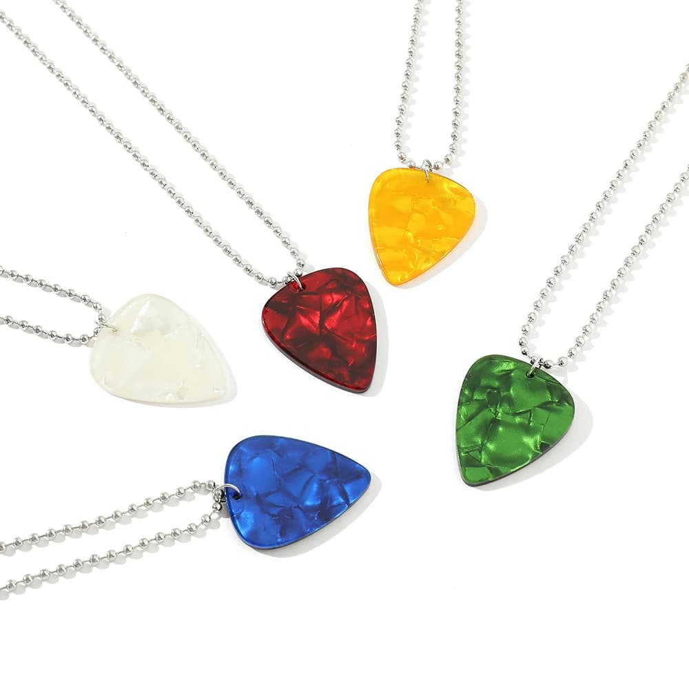 Fashionable Guitar Pick Pendant Necklace TV Show Cosplay Jewelry Accessory for Women And Men