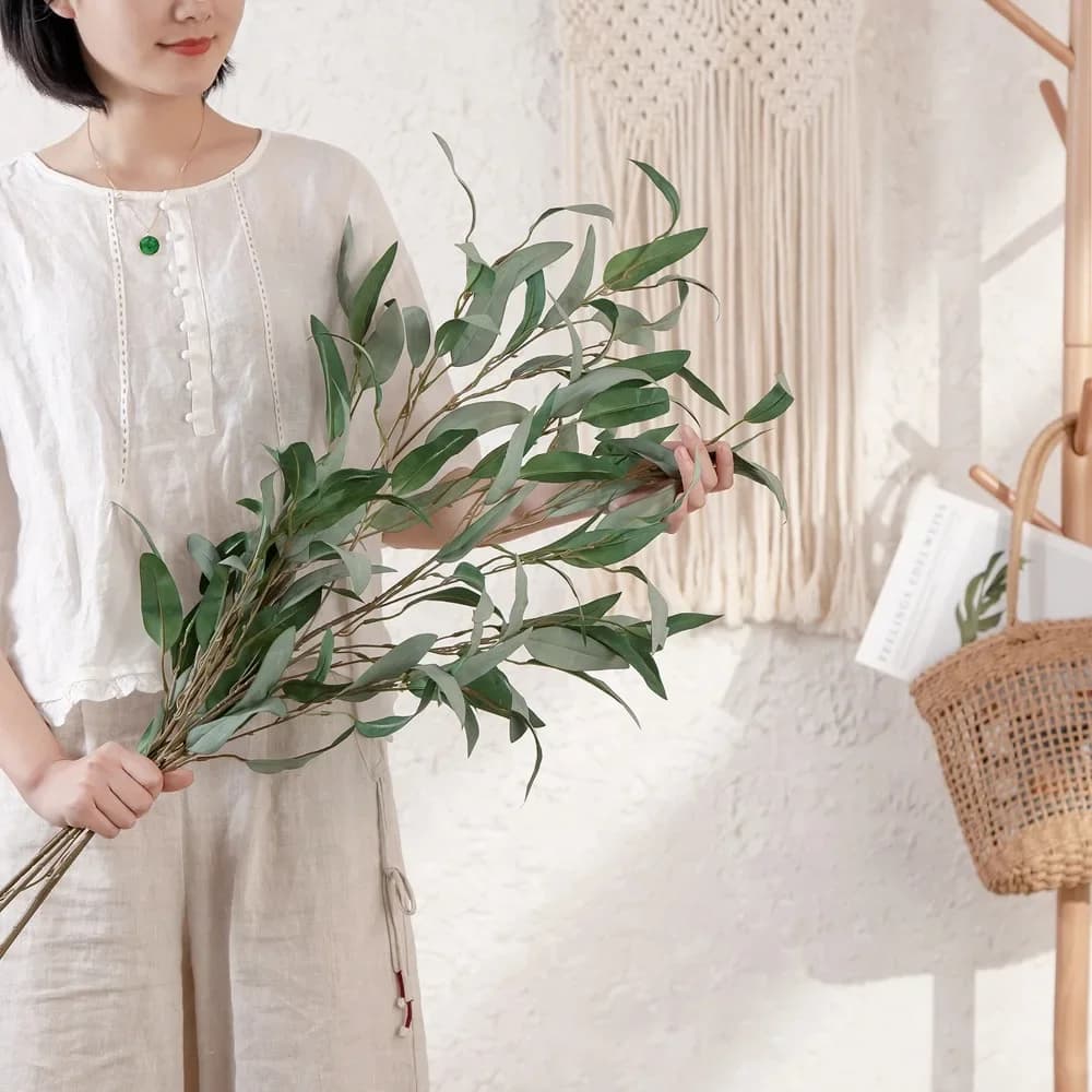 INS Artificial willow leaves Artificial flowers Coppers of wedding leaves Manufacturers of artificial flowers Green plant decoration