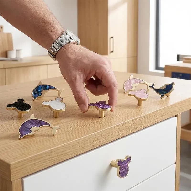 Maniglie Moderne per Cassetti e Armadi, Pomelli per Mobili con Foro Singolo, Maniglie Semplici e Personalizzate per Camere dei Bambini e Comodini