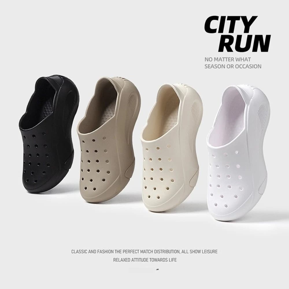 Men's Summer Outdoor EVA Clogs, Breathable Hollow-out Closed Toe Garden Slippers for Outdoor Sports, Casual Daily and Beach Use