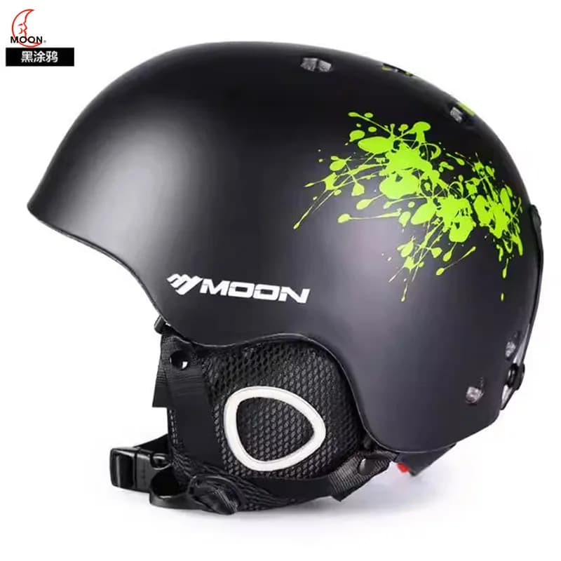 MOON Certificazione CE Casco da sci per adulti PC + EPS per pattinaggio per adulti e giovani Casco da skateboard Caschi da snowboard per sport sulla neve