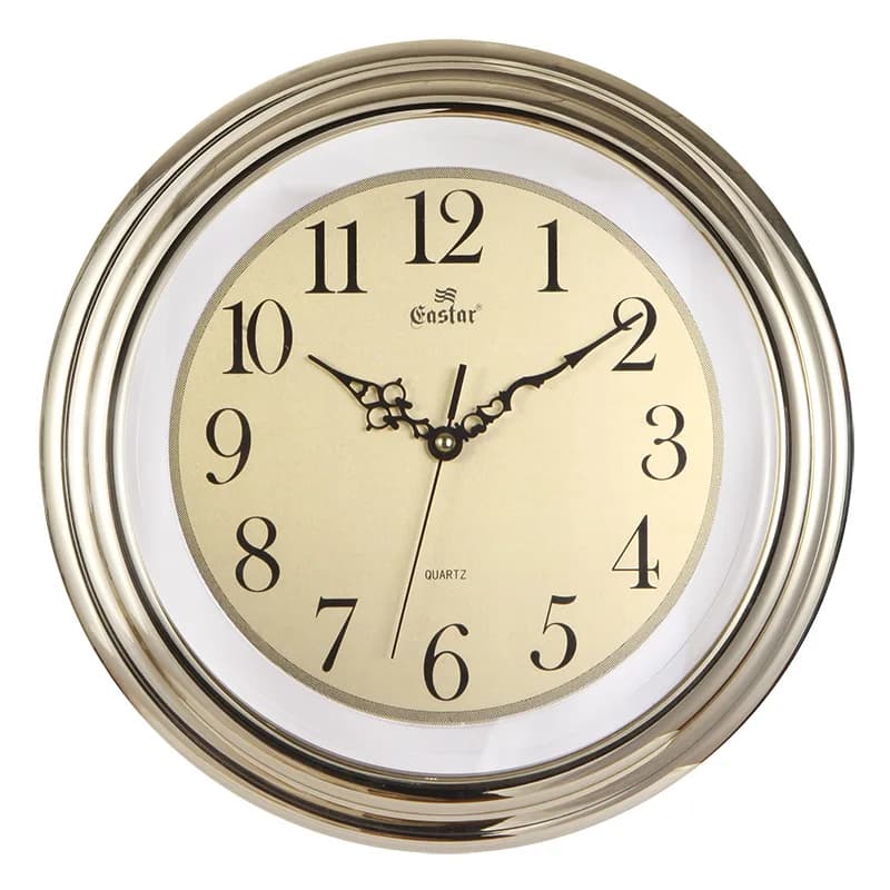 34cm Round Modern Nordic Clock - Creative Clock - Home Luxury Retro Living Room Wall Clock - Gold and Silver Wall Decor