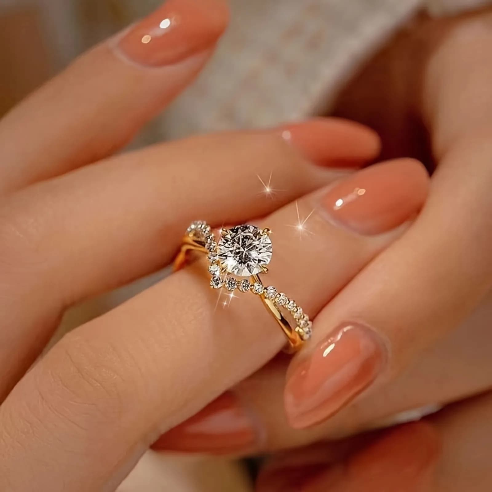 Elegant Cut Square Synthetic Zirconia Engagement Ring Adjustable Sparkling Bridal Jewelry Perfect for Wedding and Daily Wear