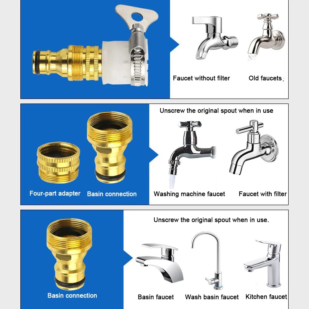 Adattatori Universali per Tubi da 15-23mm, Connettori Resistenti all'Usura per Rubinetti, Raccordi per Tubi da Giardino per Irrigazione