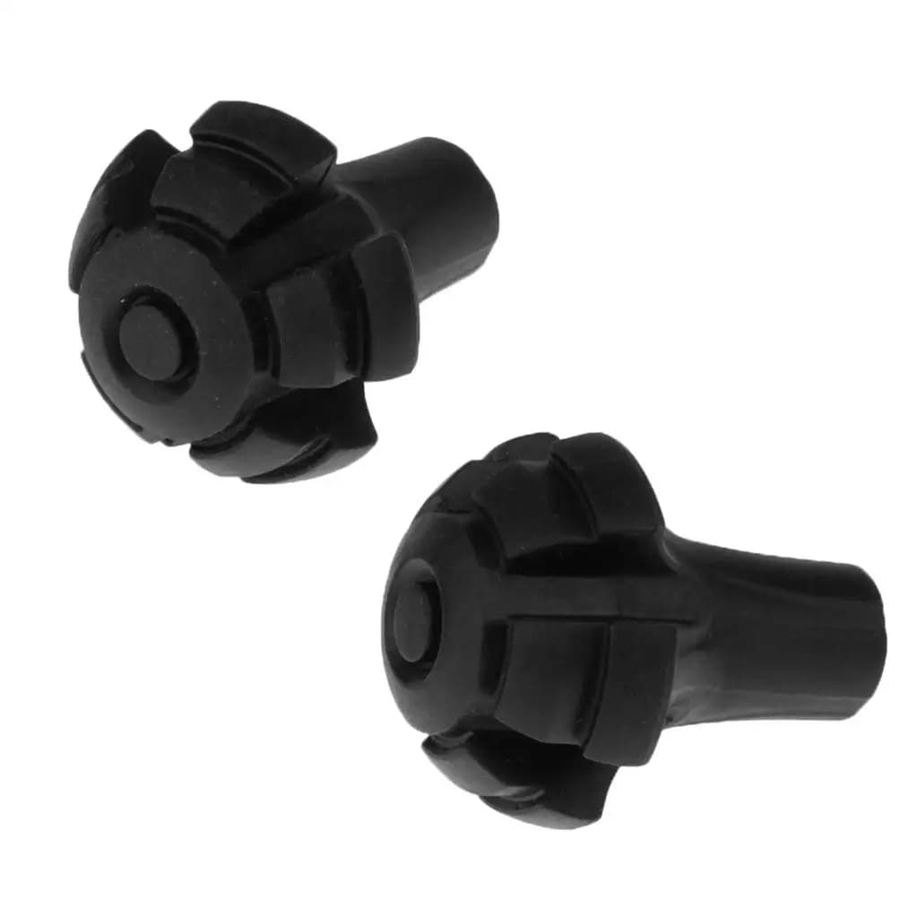 2x ends with round rubber tip for trekking stick