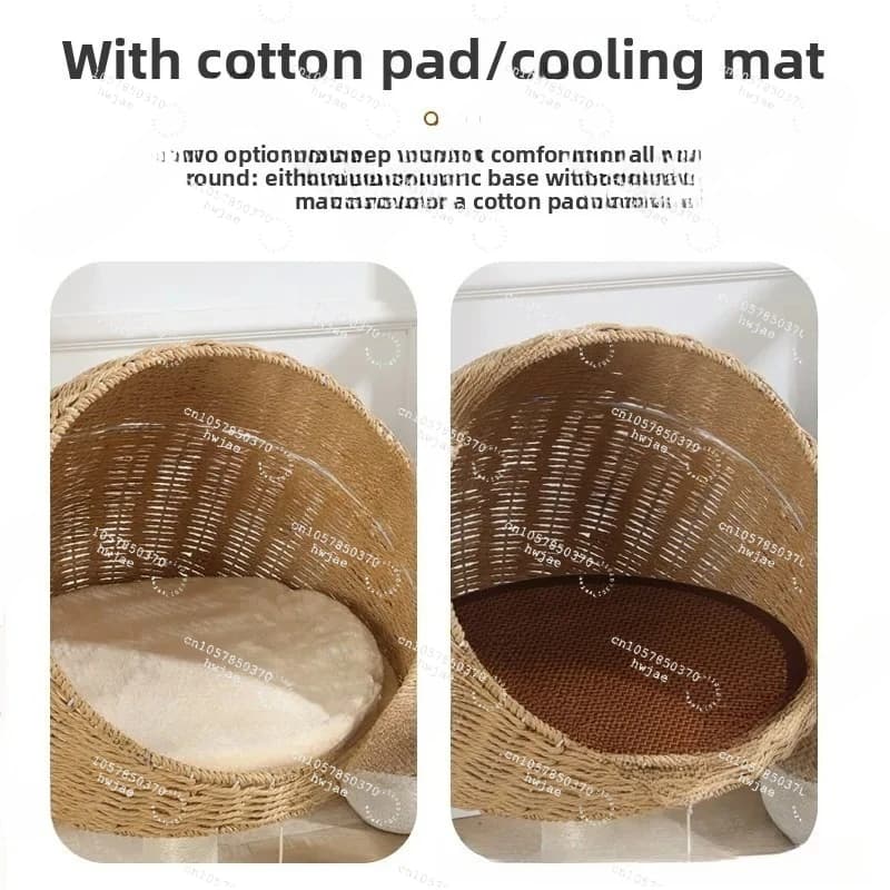 rattan woven cat climbing frame tree nest integrated sisal shelf cat scratching column cat house