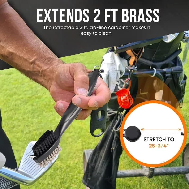 Nuova Spazzola per la Pulizia delle Mazze da Golf, Spazzola a 2 Lati per la Pulizia delle Scanalature di Putter e Wedge, Pulitore per Palline da Golf, Accessori da Golf