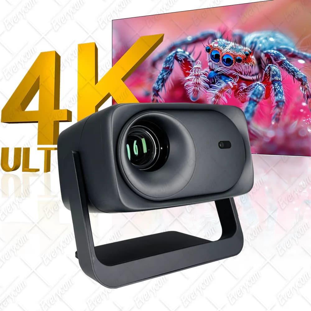 Proiettore 1400 CVIA 4K 360 ° Proiettore video domestico Full HD Mini proiettore Android con correzione automatica Wifi