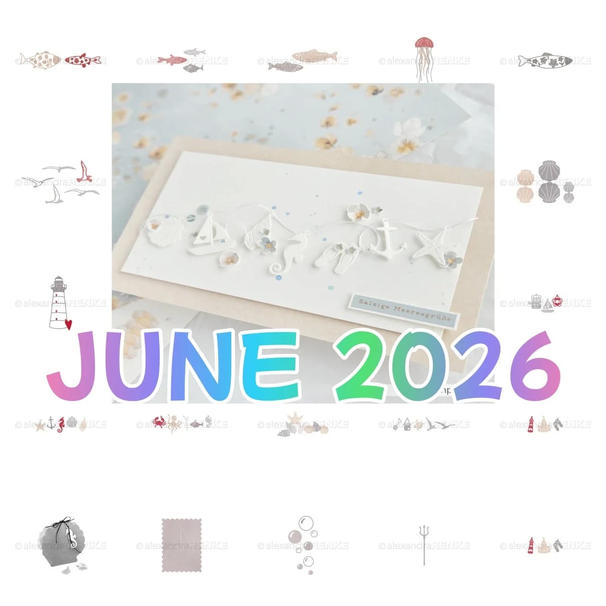July 2026 Ocean Seagull Lighthouse Jellyfish Fish Muschel Box Metal Cutting Dies For DIY Decorating Scrapbook Card Craft Mini