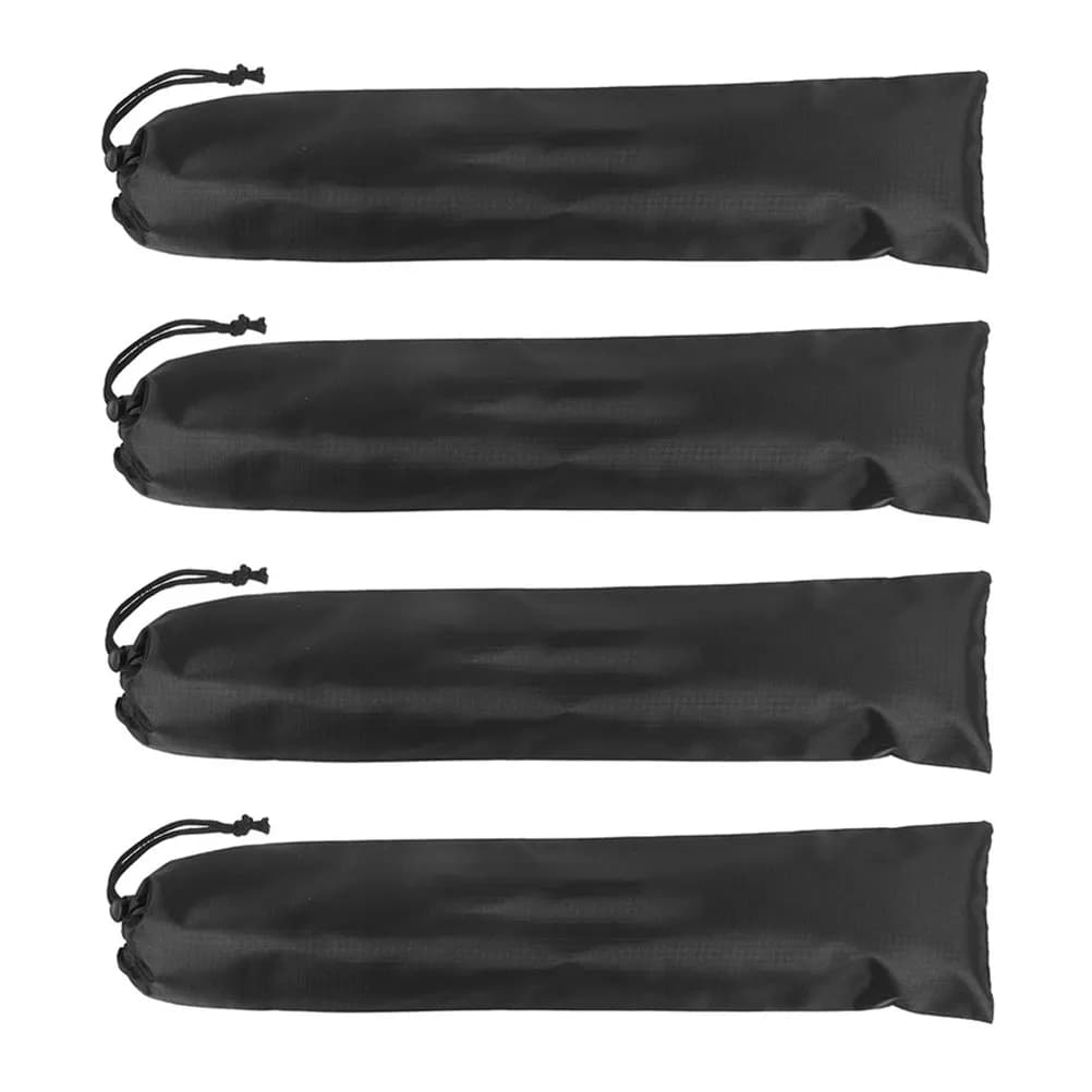 Set di 4 Borse Portaoggetti per Pali da Tenda, Resistenti all'Usura, per Campeggio, Trekking e Organizzazione Canne da Pesca