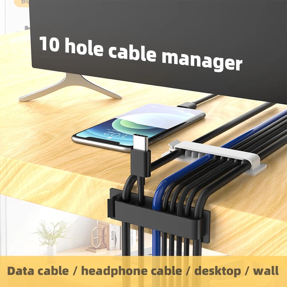 Clip Organizzatori Cavi Autoadesivi Popolari, Supporti per Fili per Ufficio, TV, PC, Gestione Cavi Ethernet e USB Sotto Scrivania BHL1441-FRO