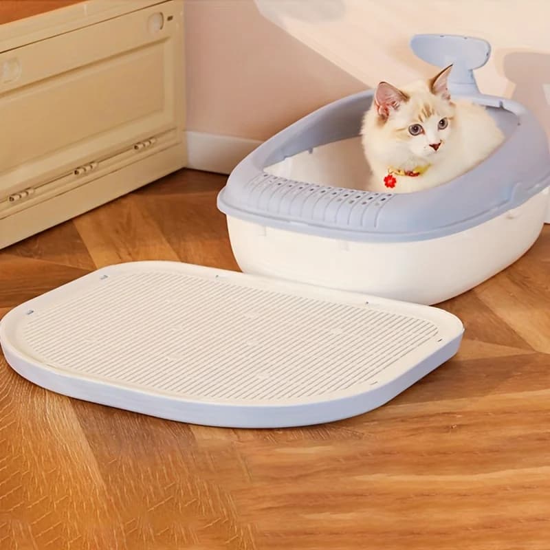 Baisher tappetino antiscivolo per lettiera per gatti, materiale pp resistente, facile da pulire, previene il tracciamento e le fuoriuscite