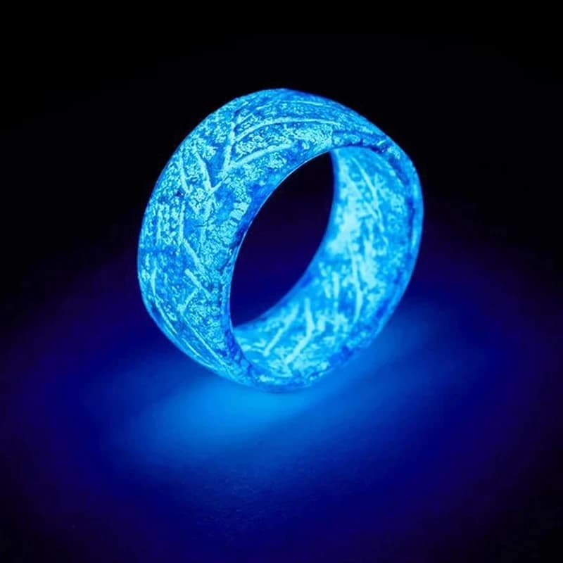 Anello luminoso bagliore incandescente nel buio decorazione di gioielli di moda In acciaio inossidabile per donna uomo anello da dito scuro fascia halloween