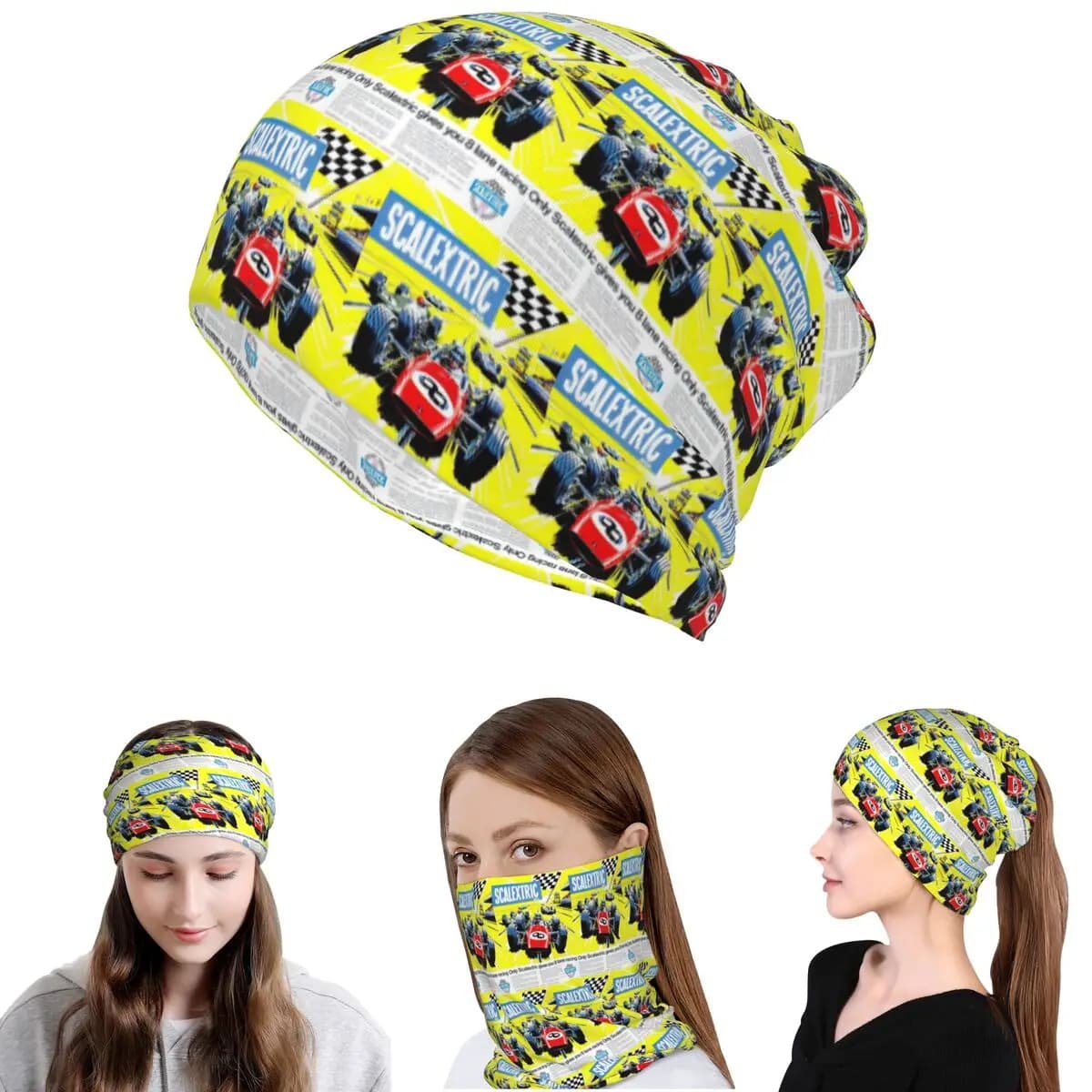 Scalextric Vintage Stuff Bandana Neck Gaiter Wrap Scarf Warm Balaclava Beanies Hat per uomo donna adulto inverno
