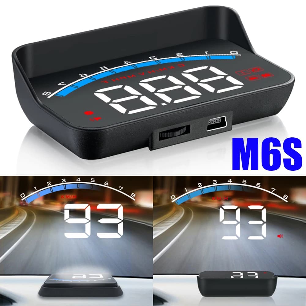 M6S HUD proiettore per parabrezza M6S accessori per Auto Auto allarme di sicurezza digitale Head Up Display tachimetro OBD2