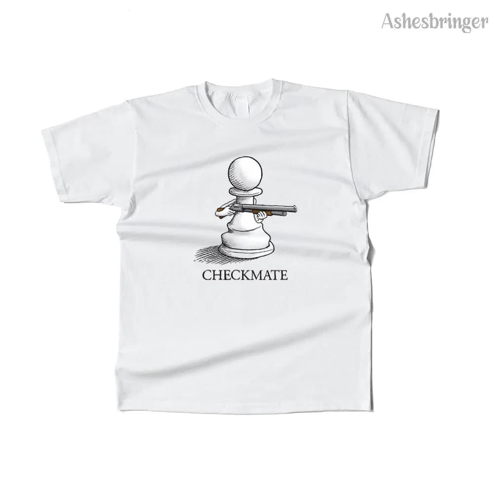 Maglietta divertente da uomo in cotone Checkmate Graphic Chess T-shirt stile casual da strada per uomo e donna