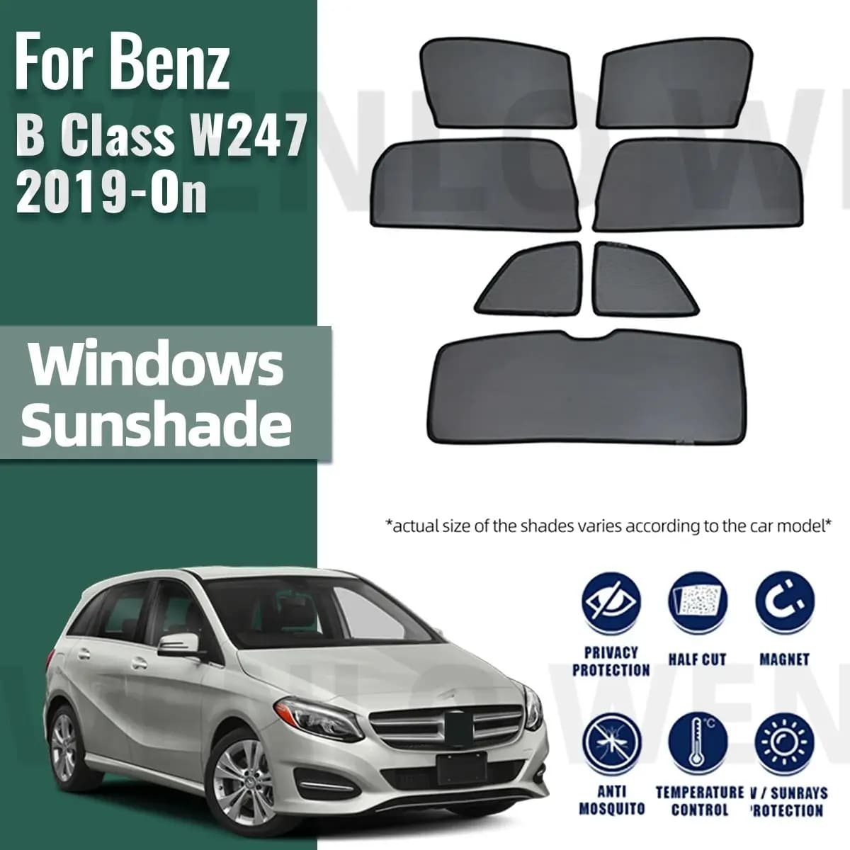 Per Mercedes Benz Classe B W247 2019-2023 2024 Auto Parasole Visiera Anteriore Parabrezza Posteriore Telaio Tenda Finestra Laterale Parasole