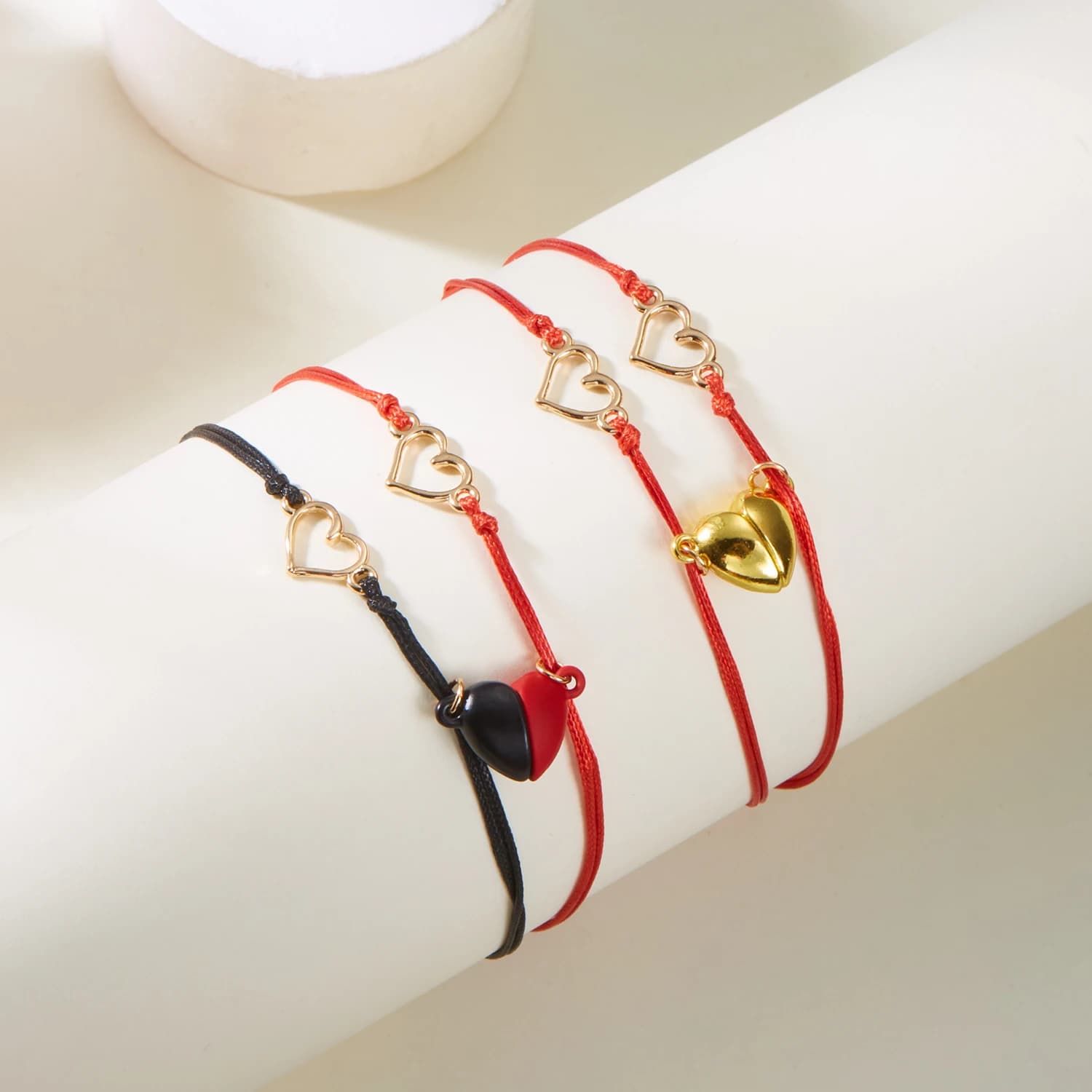 2 pezzi/moda coppia braccialetto donna uomo migliore amico braccialetto intrecciato regolabile regalo per amante dei gioielli abbinati