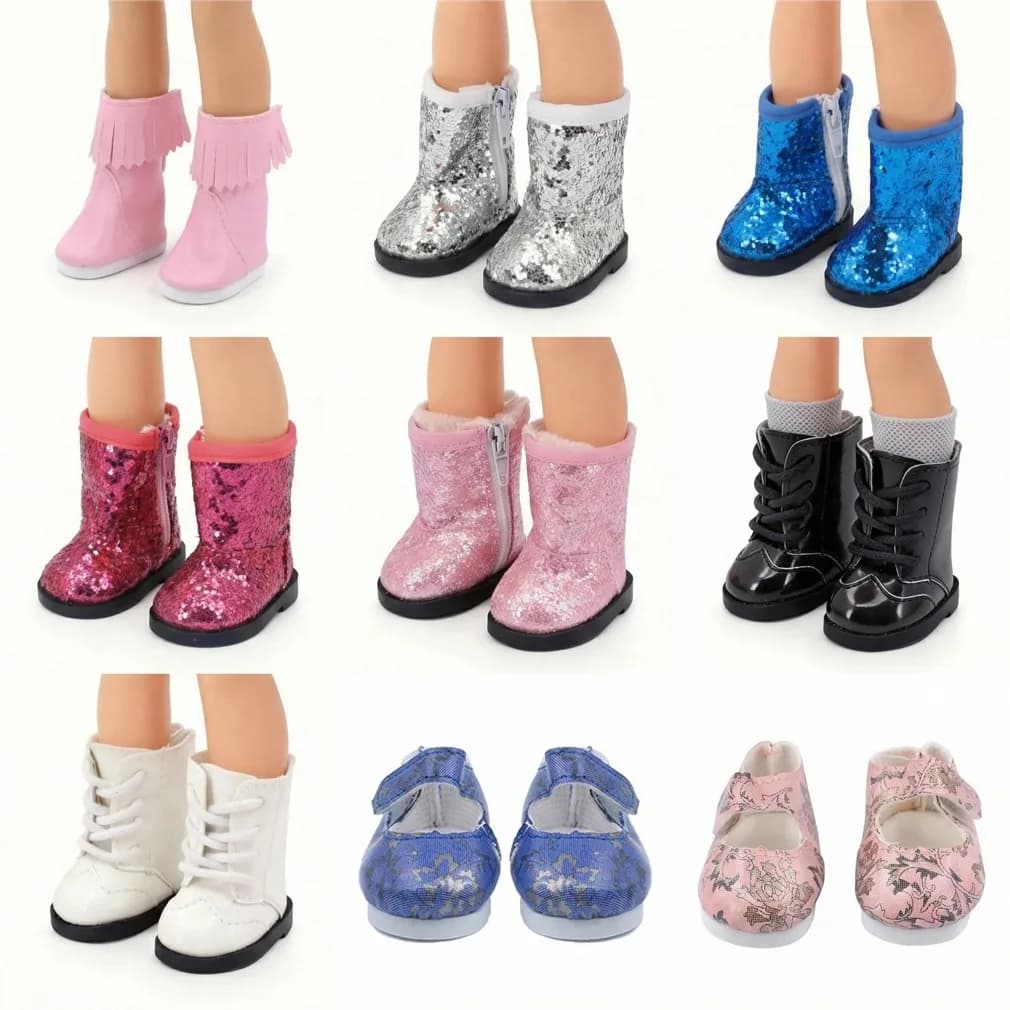 5cm Doll Shoes Boots For 14 Inch Wellie Wishers Doll And Paola Reina Doll And Classic Nancy Doll