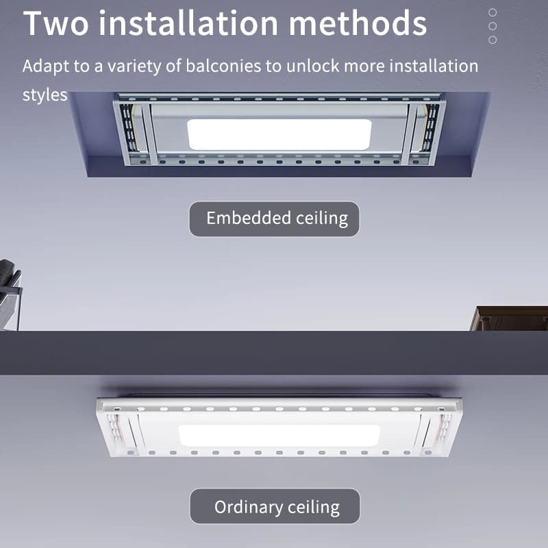 French Smart Ceiling Lifting Rack Laundry Automated Electric Clothes Balcony Aluminum Hanger With Custom Logo