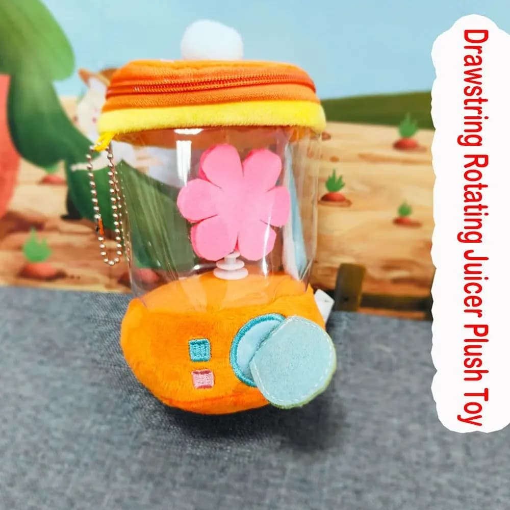 Cartone animato divertente carota spremiagrumi peluche con coulisse borsa rotante pendenti peluche ripiene carota/fiore frullatore giocattolo
