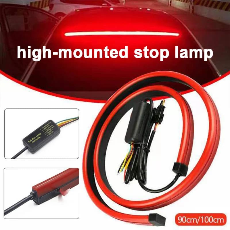Striscia luminosa a LED flessibile universale 12V Indicatore di direzione di avvertimento posteriore multimodale Lampada da corsa Indicatori di direzione di arresto del freno posteriore