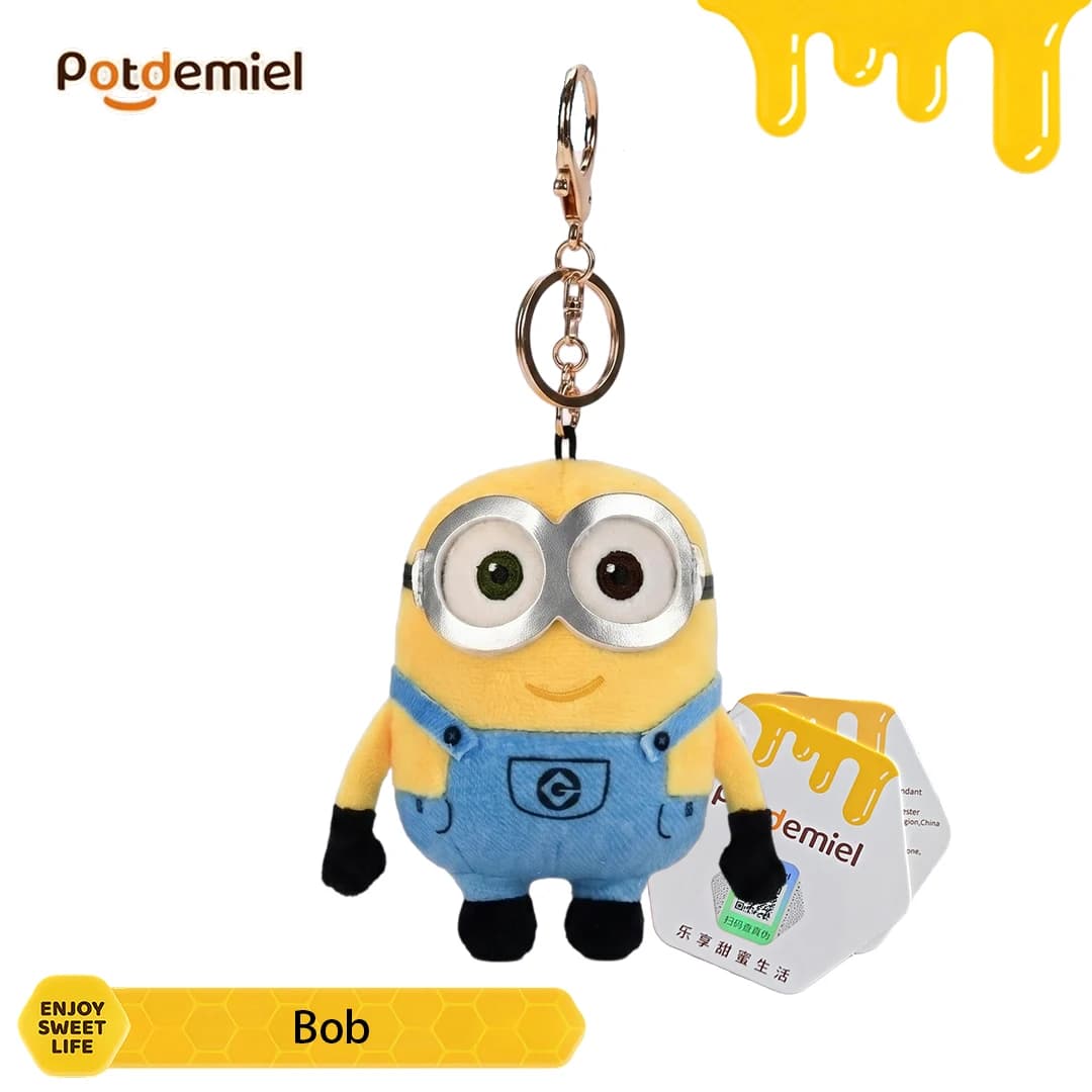 Potdemiel Minions Bob Plush Hanging Doll Charm for School Bag Vibrant Funny Soft Teens Birthday Gift Party Favor Home Decor