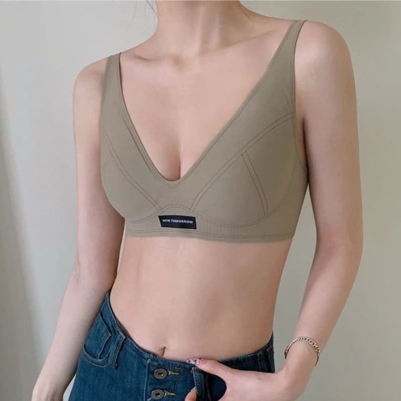 Women's trackless small bra, lingerie, seamless, with seamless jelly bar, soft support, back bra