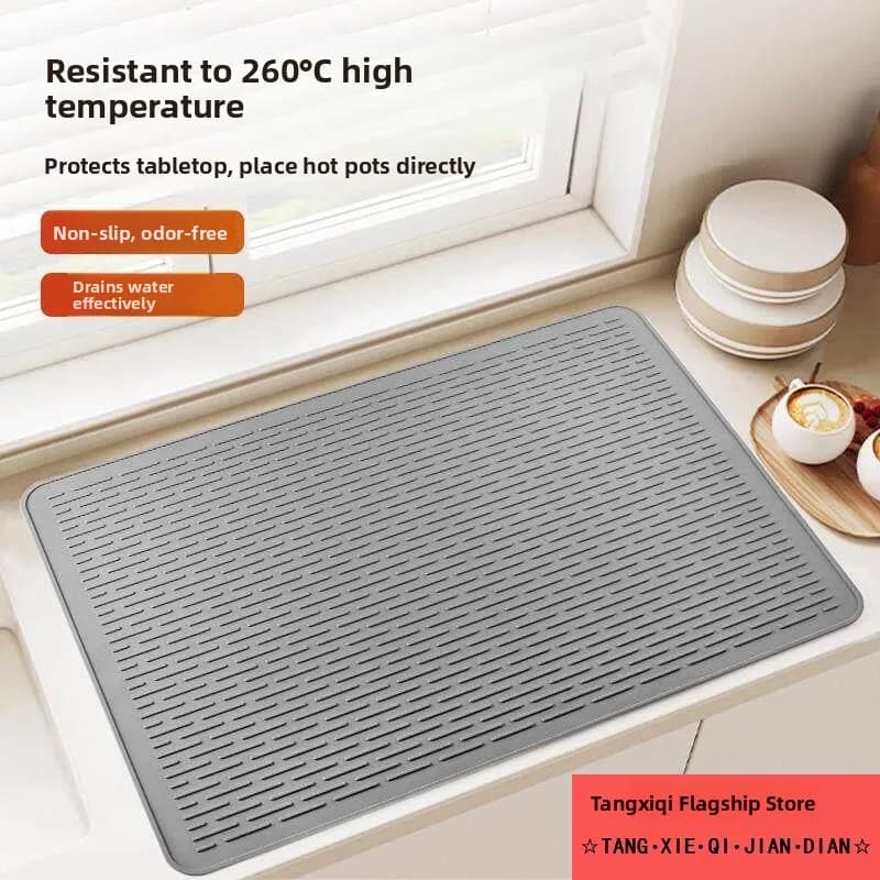 Silicone Heat Resistant Mat Drain Mat Kitchen Counter Protection Mat Cutting Board Anti Slip Mat Pot Mat High Temperature Res...