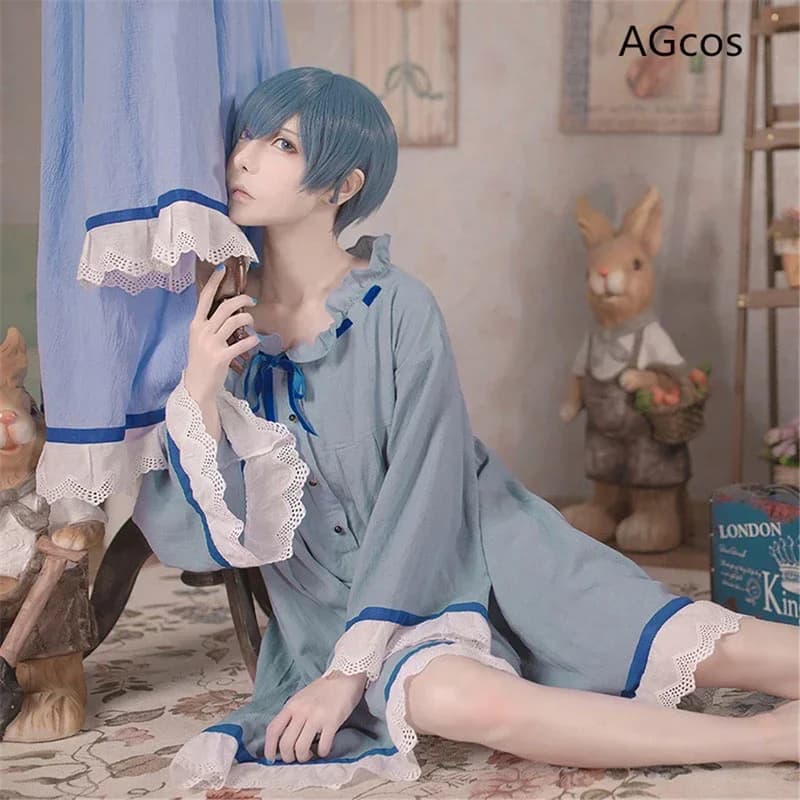 Agcos Black Butler Ciel Phantomhive costume cosplay donna bel vestito ciphanel tomhive camicia da notte 2025 Vendita calda