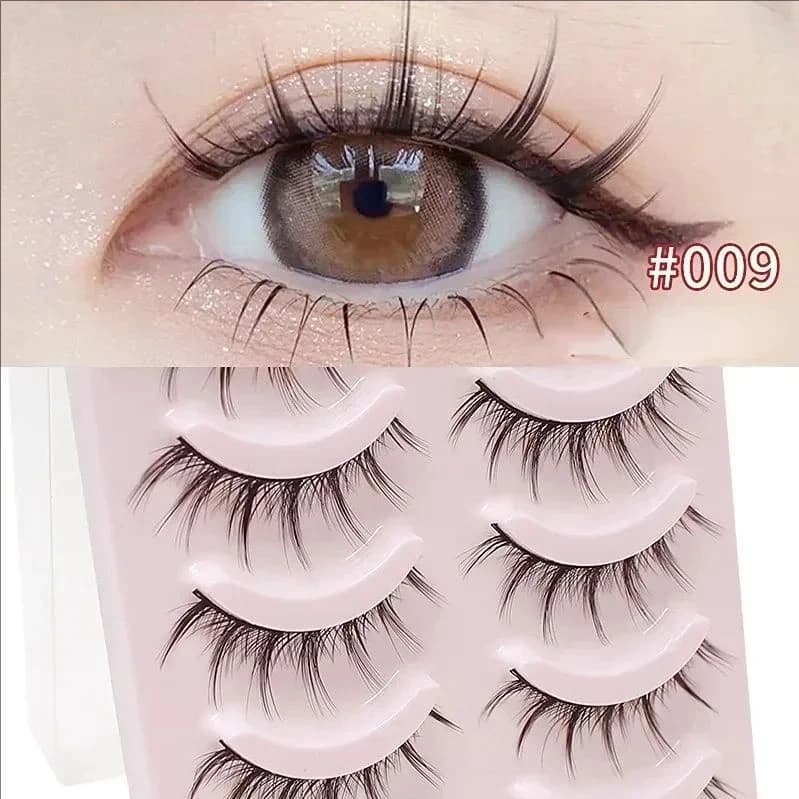 MJ 5Pairs Little Devil False Lashes Natural Fake Eyelashes Fluffy Soft Daily COS Full Strip Lashes Band