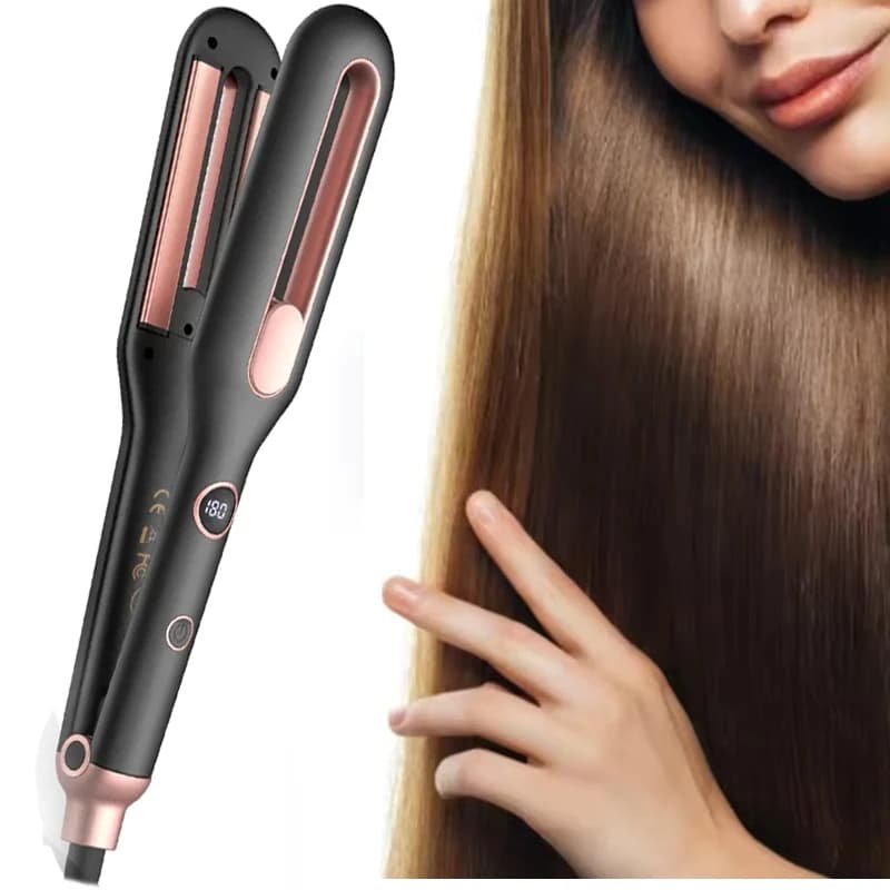 Piastra per Capelli Professionale in Ceramica per Donne con Display LED, Funzione Multi-Temperatura e Caratteristiche di Sicurezza, Modello Francese