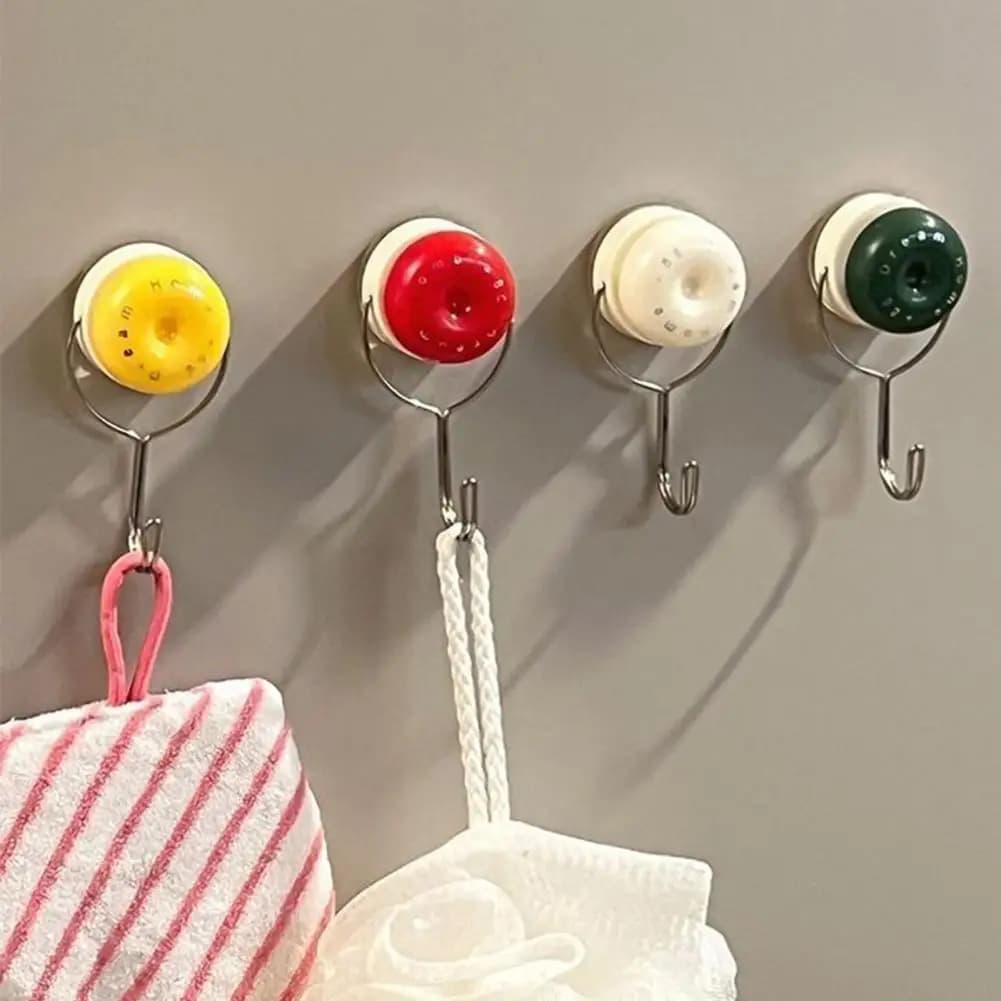 Gancio a ventosa resistente, gancio adesivo riutilizzabile, ganci a ventosa da parete riutilizzabili con design rotante a 180 gradi, senza foratura