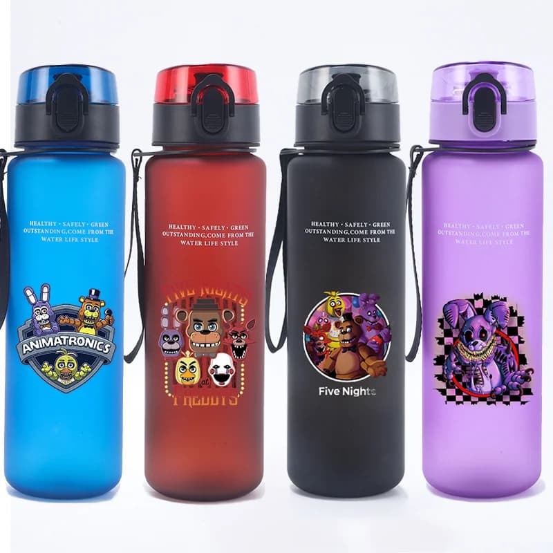 650ML Five Nights At Freddys Water Cup FNAF Anime Frosted Sports Water Cup Adult Portable Drop-proof Outdoor Fitness Jug Gift