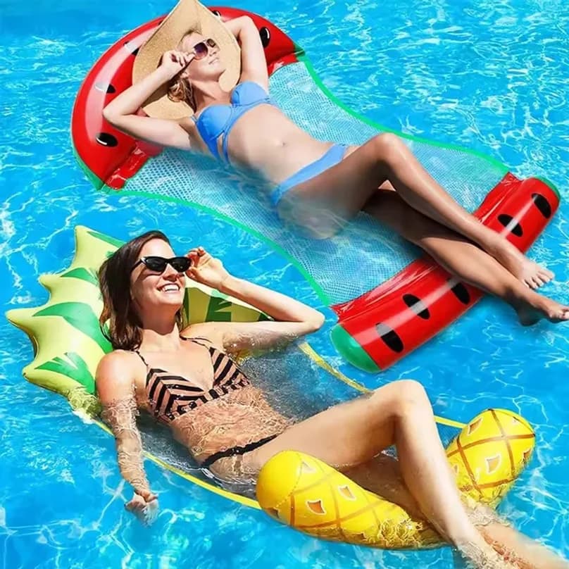 Lettino Galleggiante Pieghevole per Frutta, Giocattoli Acquatici, Sedia Gonfiabile Galleggiante, Letto Galleggiante per Piscina Estiva