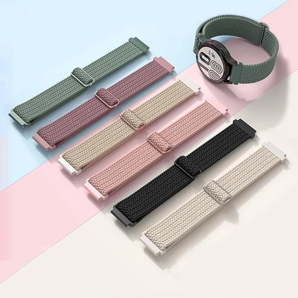 Cinturino da 20mm/22mm per Samsung Galaxy Watch 7/4/6/5 pro/6 Classic/gear s3/active 2 Bracciale intrecciato Solo loop Huawei GT 2e 3 4 Strap