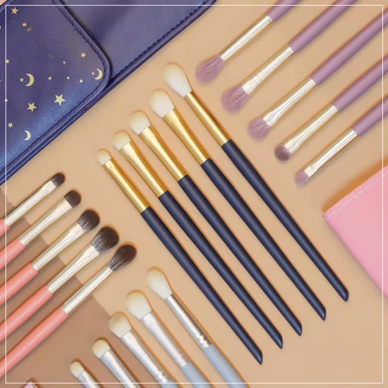 Set di Pennelli per Trucco Occhi Personalizzati con Logo Privato, 5 Pezzi, 7 Colori, Serie Candy, Vegani