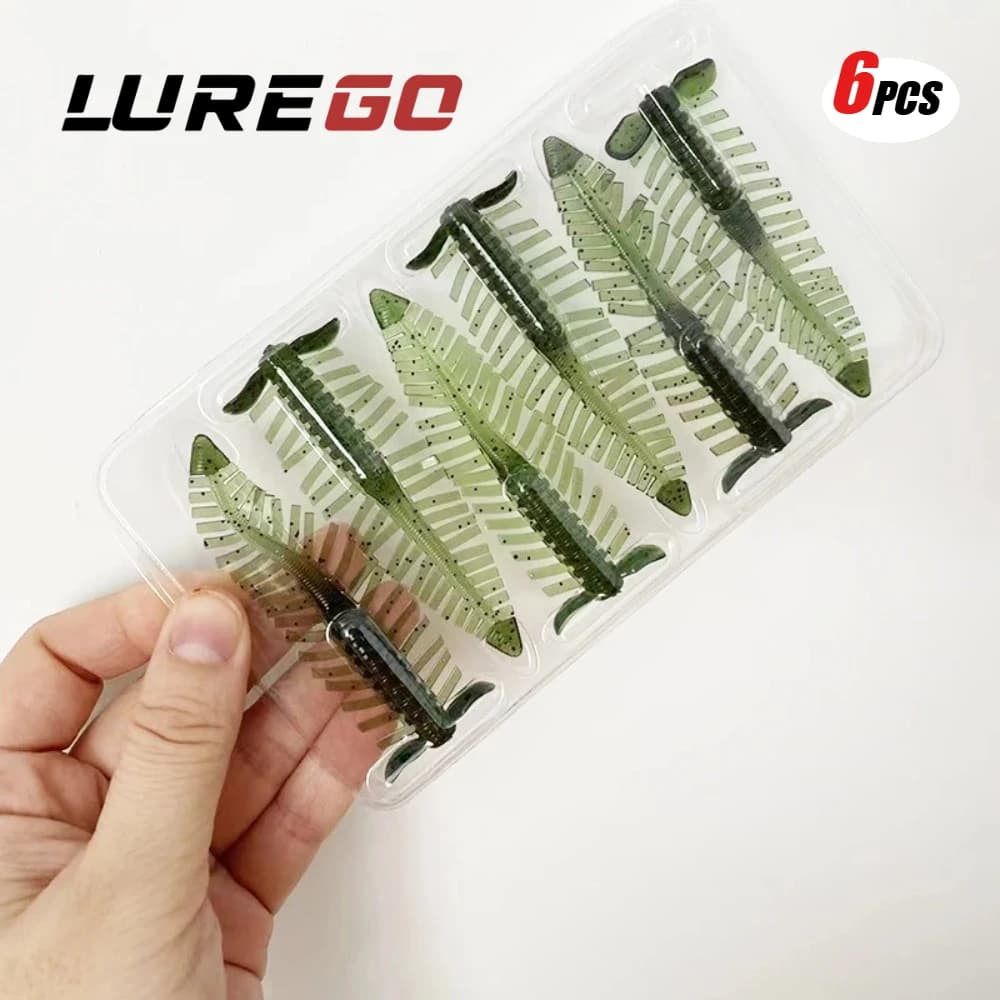 6 fishing baits in the shape of a centurion – Soft baits with tentacles embellished with feathers, activate the bruised instinct of the bass
