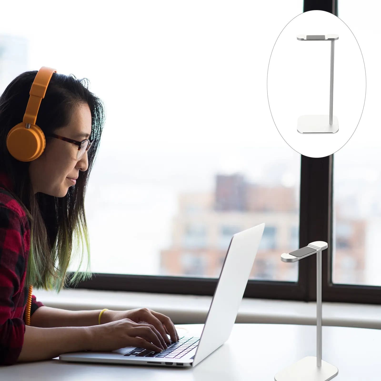 1Set Heavy-Duty Alloy Headset Bracket Detachable Headphone Desk Stand Space-Saving Headset Storage Rack for Gaming Setup Office