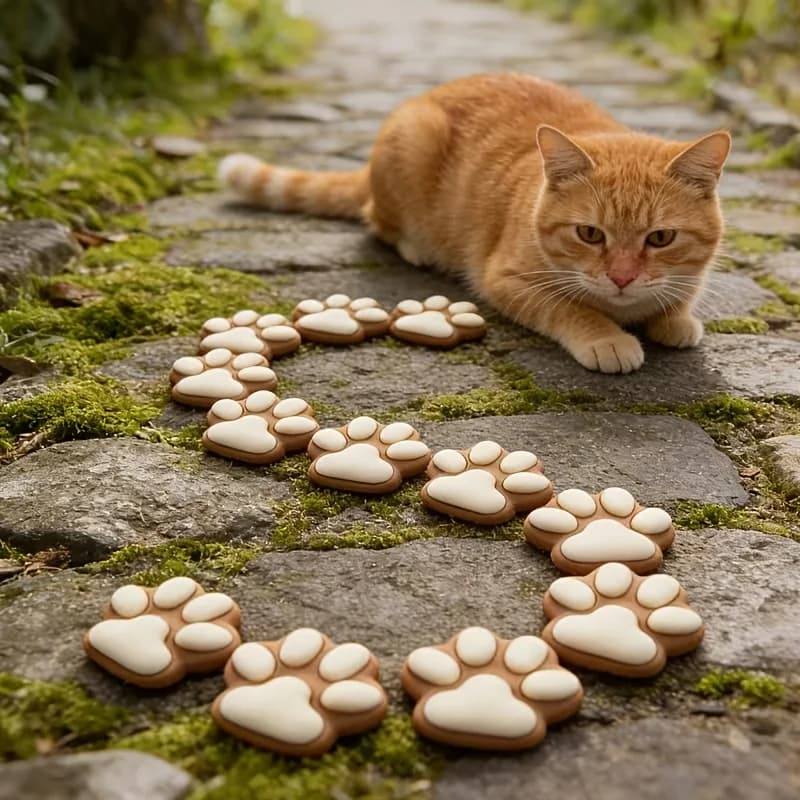 22pcs Paw-Shaped Stepping Stone Garden Potted Plant Decorative Resin Stone for Garden Lawn Walkway Bonsai Decoration