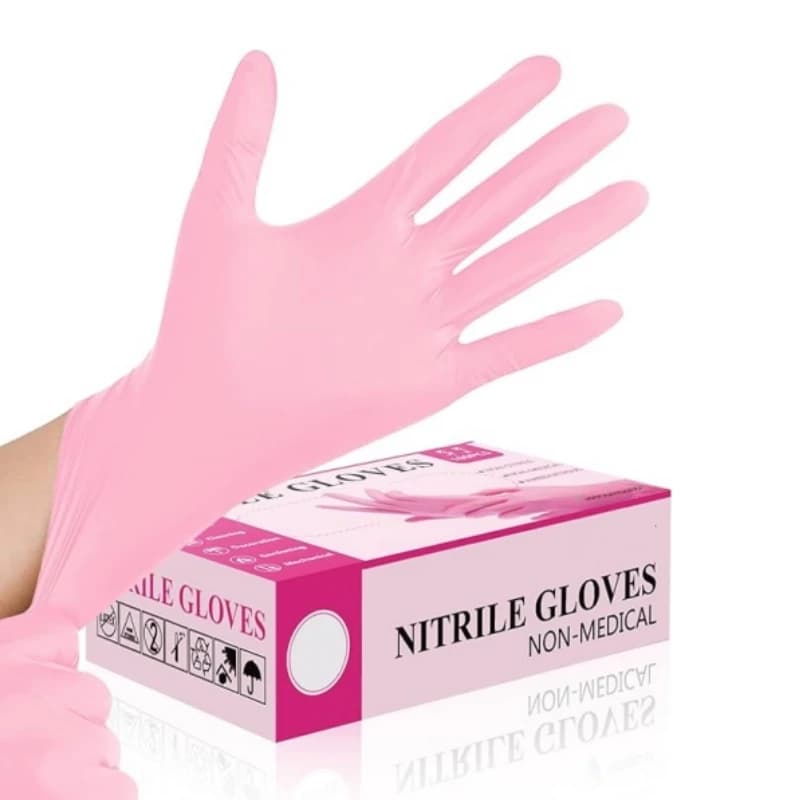 20-100 Pezzi Guanti in Nitrile Rosa Monouso Senza Polvere per Pulizie Domestiche, Salone di Bellezza, Tatuaggi, Lavoro in Cucina
